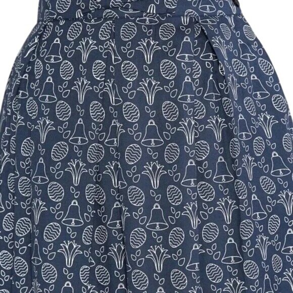 Modcloth CIRCUS Navy Vintage-Inspired Size 6 Bell Print Midi Skirt NWT - Picture 4 of 13